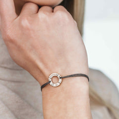 ROCHEFORT Mens Womens Buoy Charm String Friendship Bracelets Love His and Hers For Men and Women Rose Gold Dark Brown