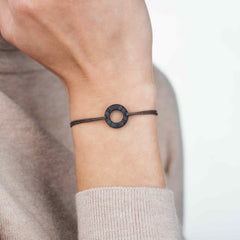 HOEDIC Mens Womens Buoy Charm String Friendship Bracelets Love His and Hers For Men and Women Matte Black Dark Brown