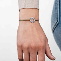 LUARCA Mens Womens Buoy Charm String Friendship Bracelets Love His and Hers For Men and Women Silver Olive Green