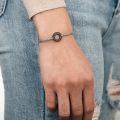 KARLSTAD Mens Womens Buoy Charm String Friendship Bracelets Love His and Hers For Men and Women Matte Black Sage Green